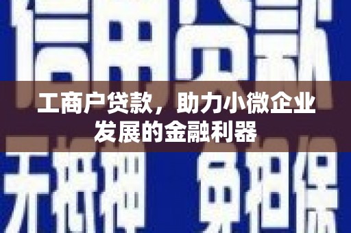 南竿工商户贷款，助力小微企业发展的金融利器