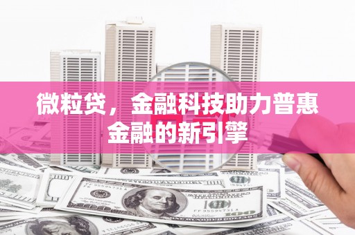 南竿微粒贷，金融科技助力普惠金融的新引擎