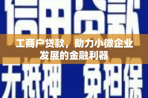 南竿工商户贷款，助力小微企业发展的金融利器