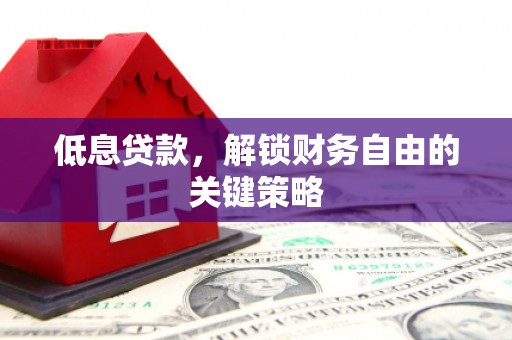 南竿低息贷款，解锁财务自由的关键策略