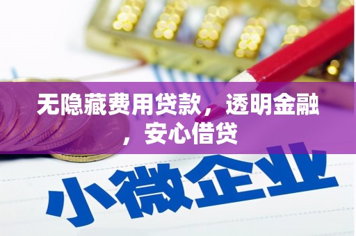 南竿无隐藏费用贷款，透明金融，安心借贷