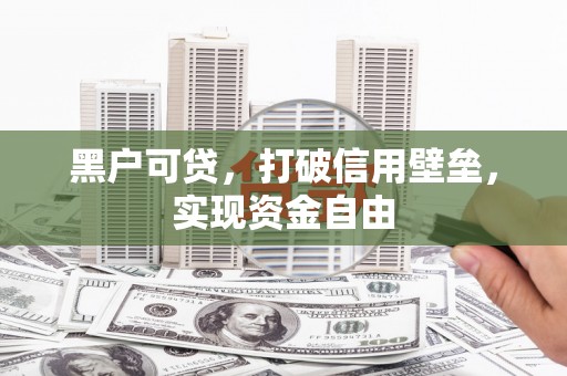 南竿黑户可贷，打破信用壁垒，实现资金自由