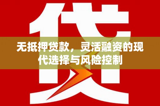 南竿无抵押贷款，灵活融资的现代选择与风险控制