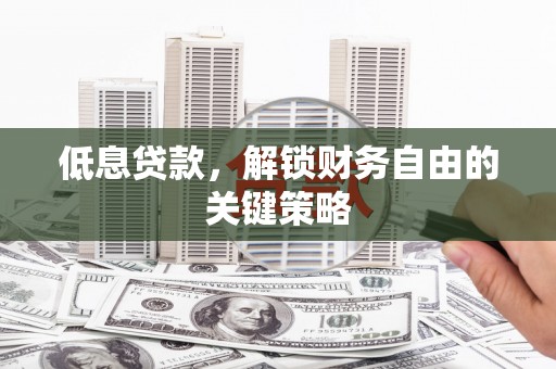 南竿低息贷款，解锁财务自由的关键策略