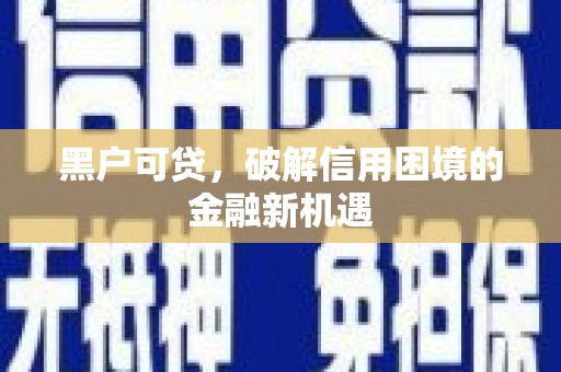 南竿黑户可贷，破解信用困境的金融新机遇